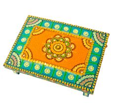 Handicraft Wooden Chourang Pooja Chowki Ferozi and Peach